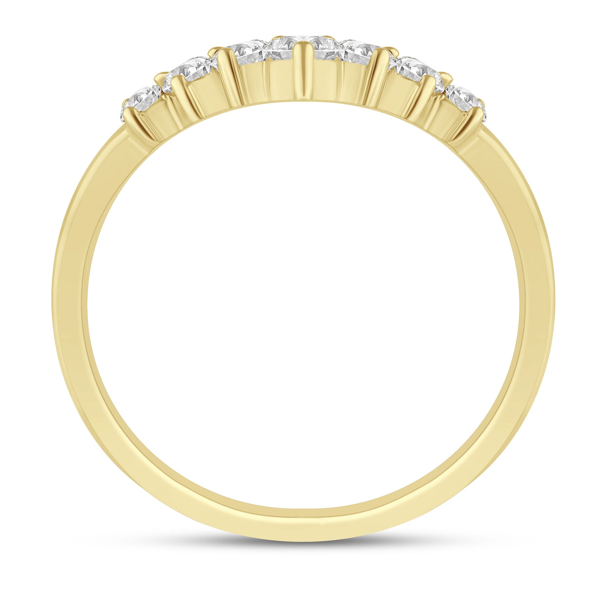 Diamond Chevron Contour Band in 14K Yellow Gold (1/2 ct. tw.)
