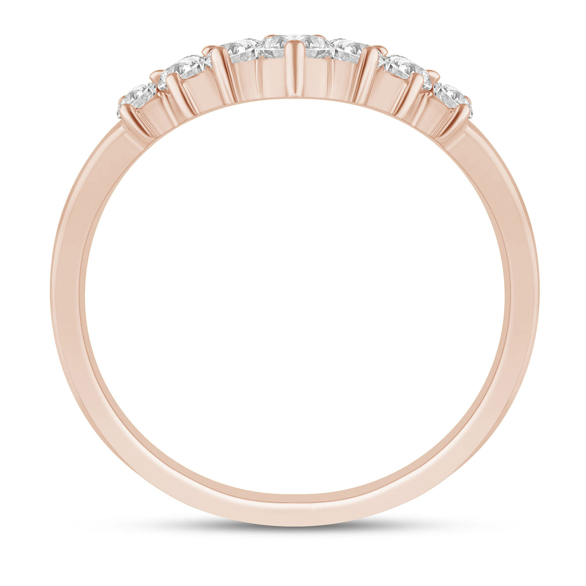 Diamond Chevron Contour Band in 14K Rose Gold (1/2 ct. tw.)