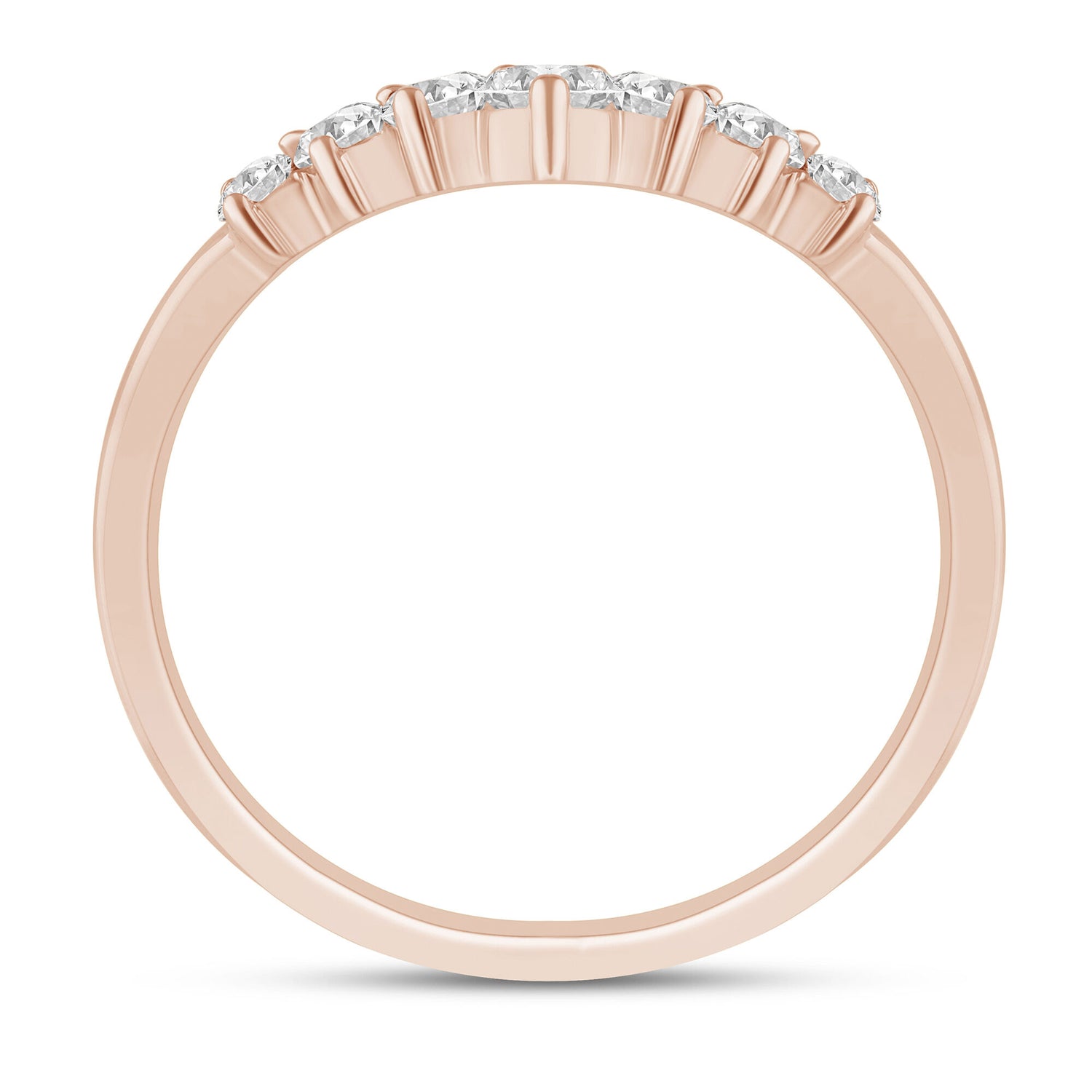 Diamond Chevron Contour Band in 14K Rose Gold (1/2 ct. tw.)