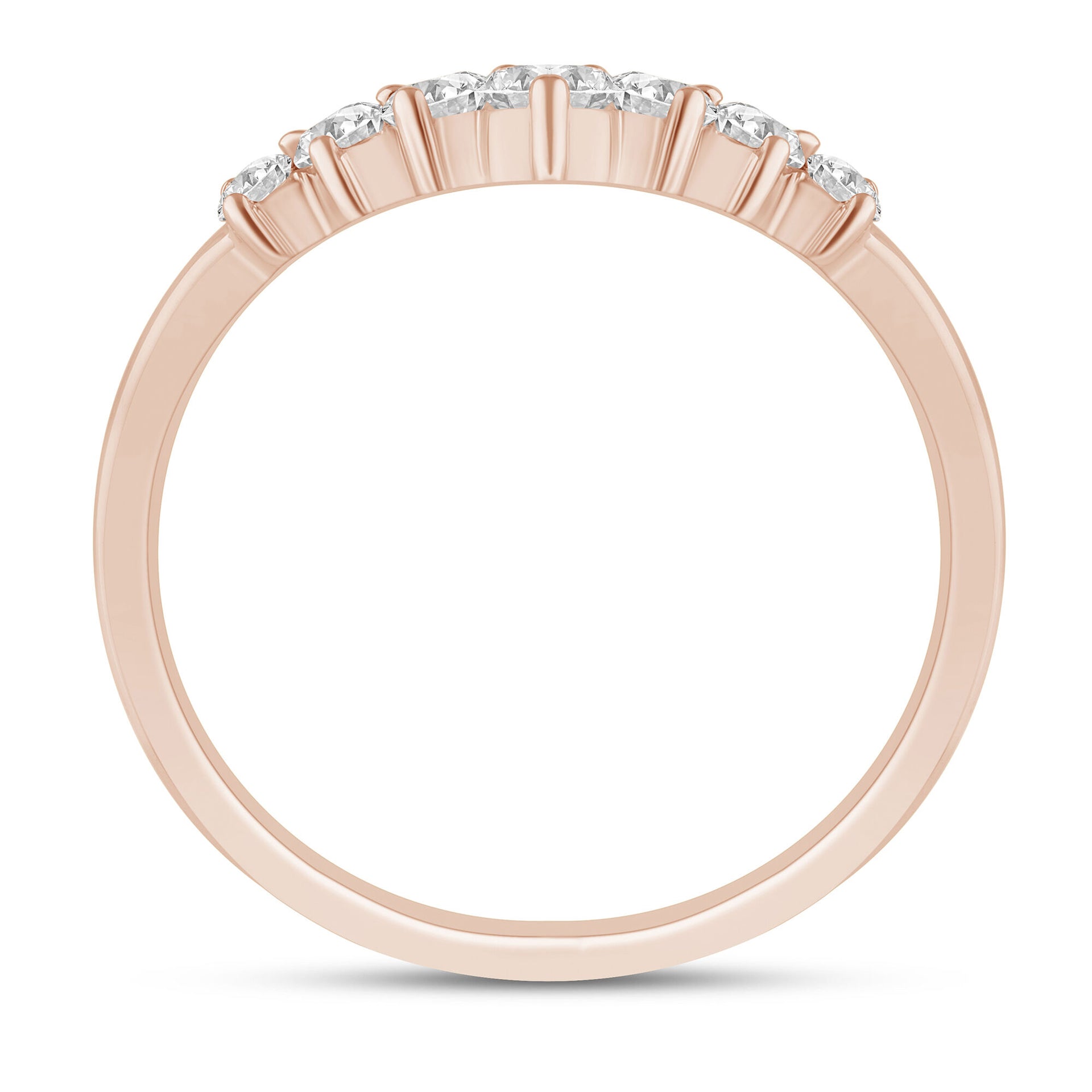 Diamond Chevron Contour Band in 14K Rose Gold (1/2 ct. tw.)