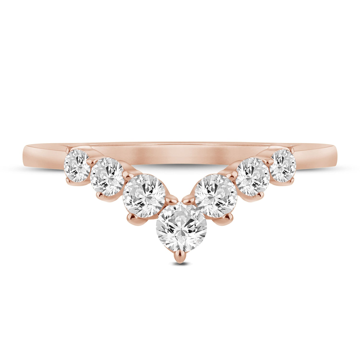 Diamond Chevron Contour Band in 14K Rose Gold (1/2 ct. tw.)