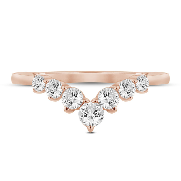 Diamond Chevron Contour Band in 14K Rose Gold (1/2 ct. tw.)