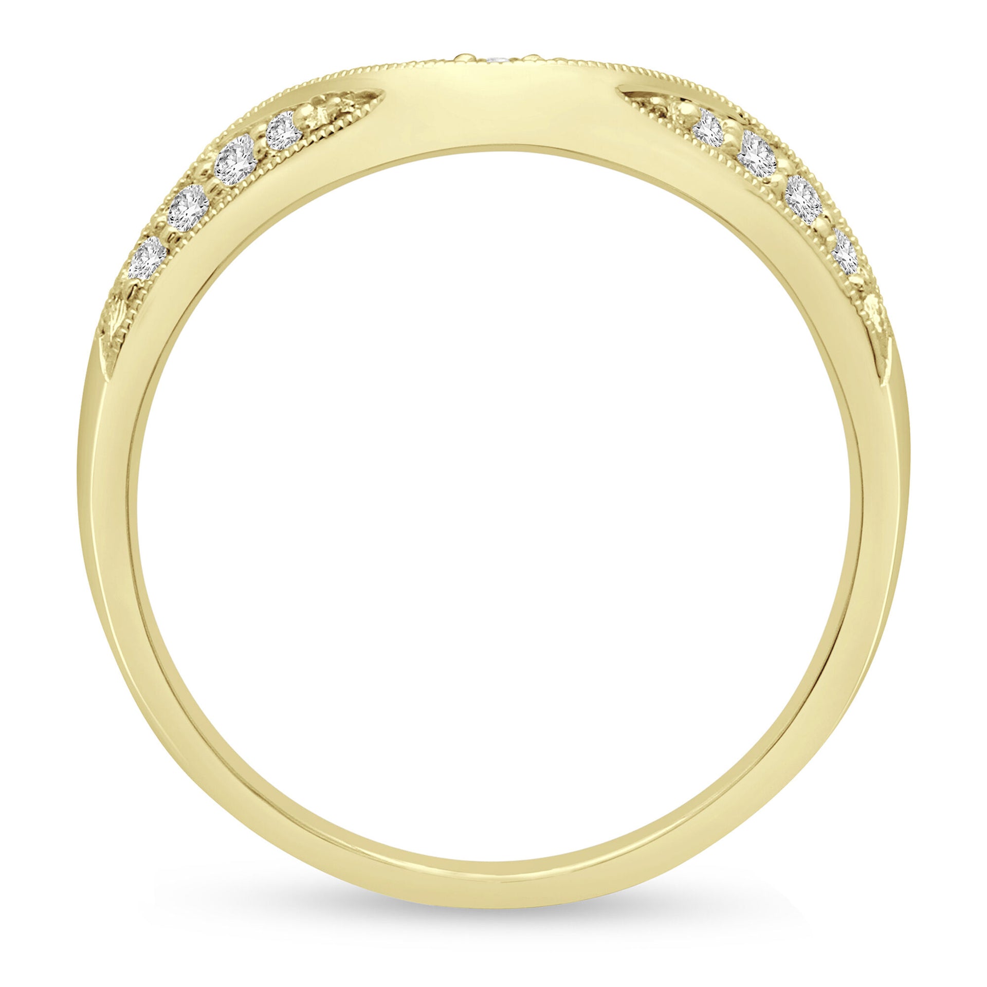 Diamond Contour Band in 14K Yellow Gold (1/7 ct. tw.)