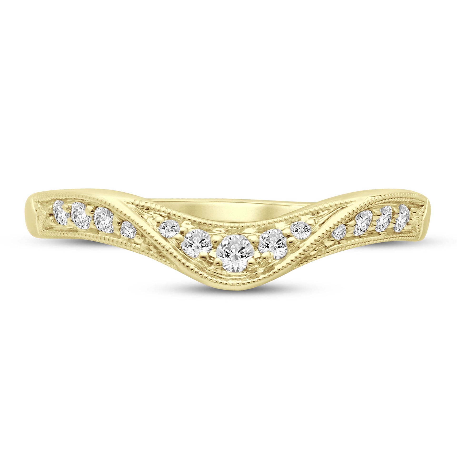 Diamond Contour Band in 14K Yellow Gold (1/7 ct. tw.)