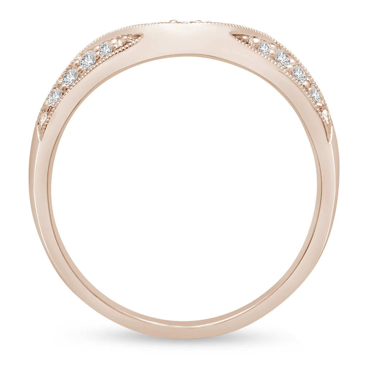 Diamond Contour Band in 14K Rose Gold (1/7 ct. tw.)