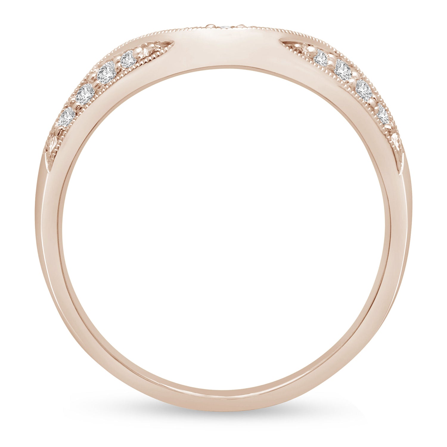 Diamond Contour Band in 14K Rose Gold (1/7 ct. tw.)