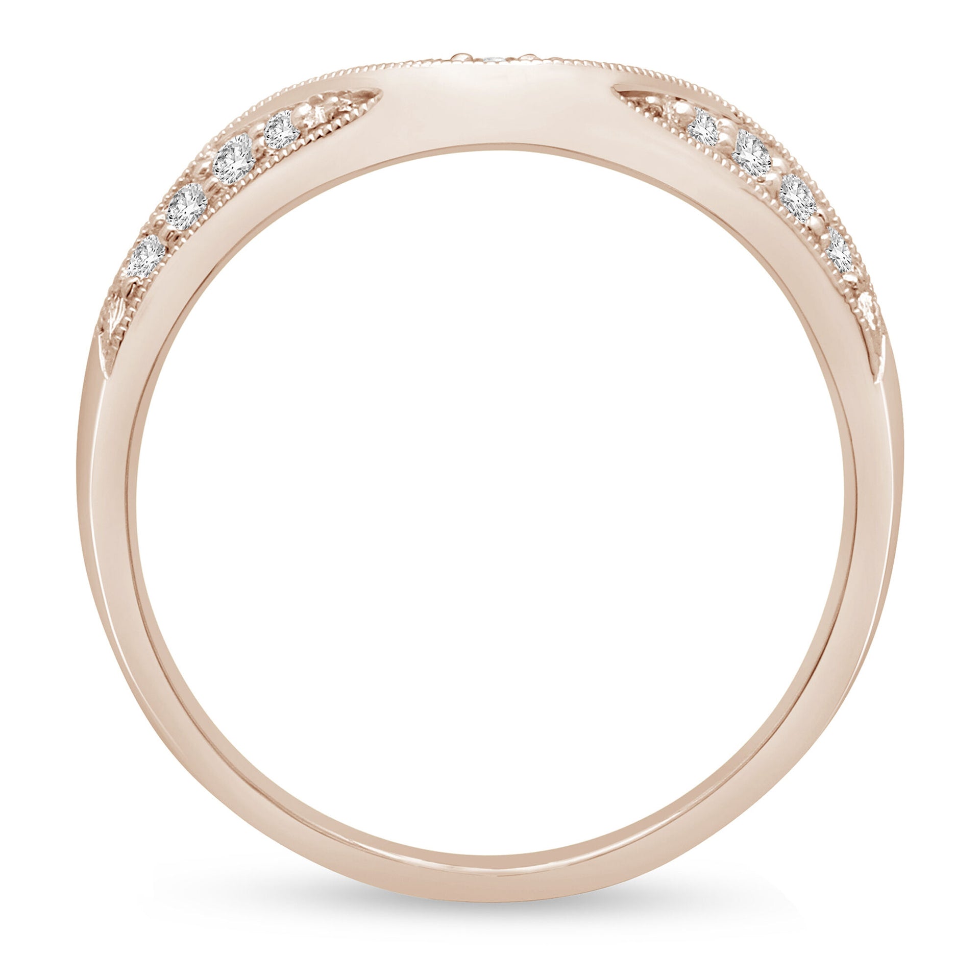 Diamond Contour Band in 14K Rose Gold (1/7 ct. tw.)