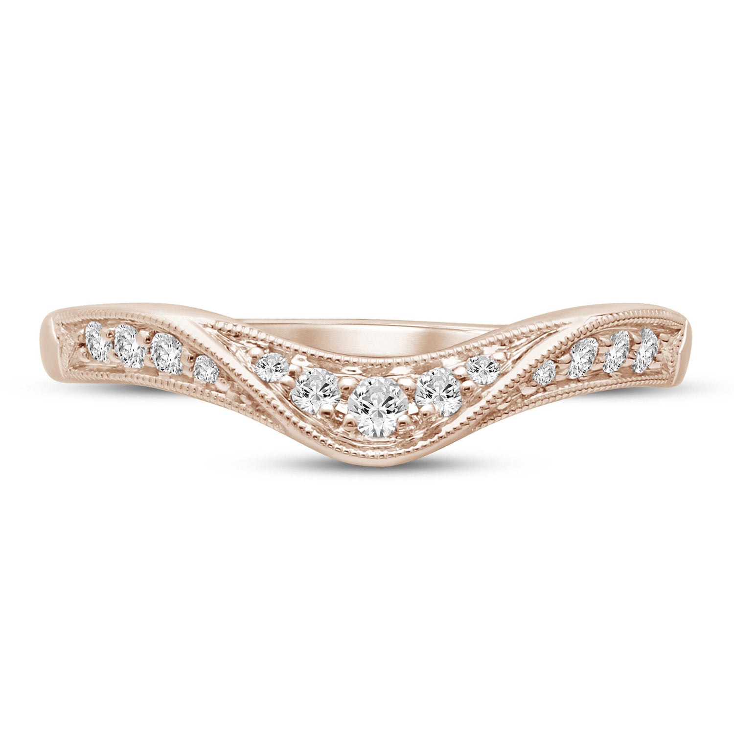 Diamond Contour Band in 14K Rose Gold (1/7 ct. tw.)