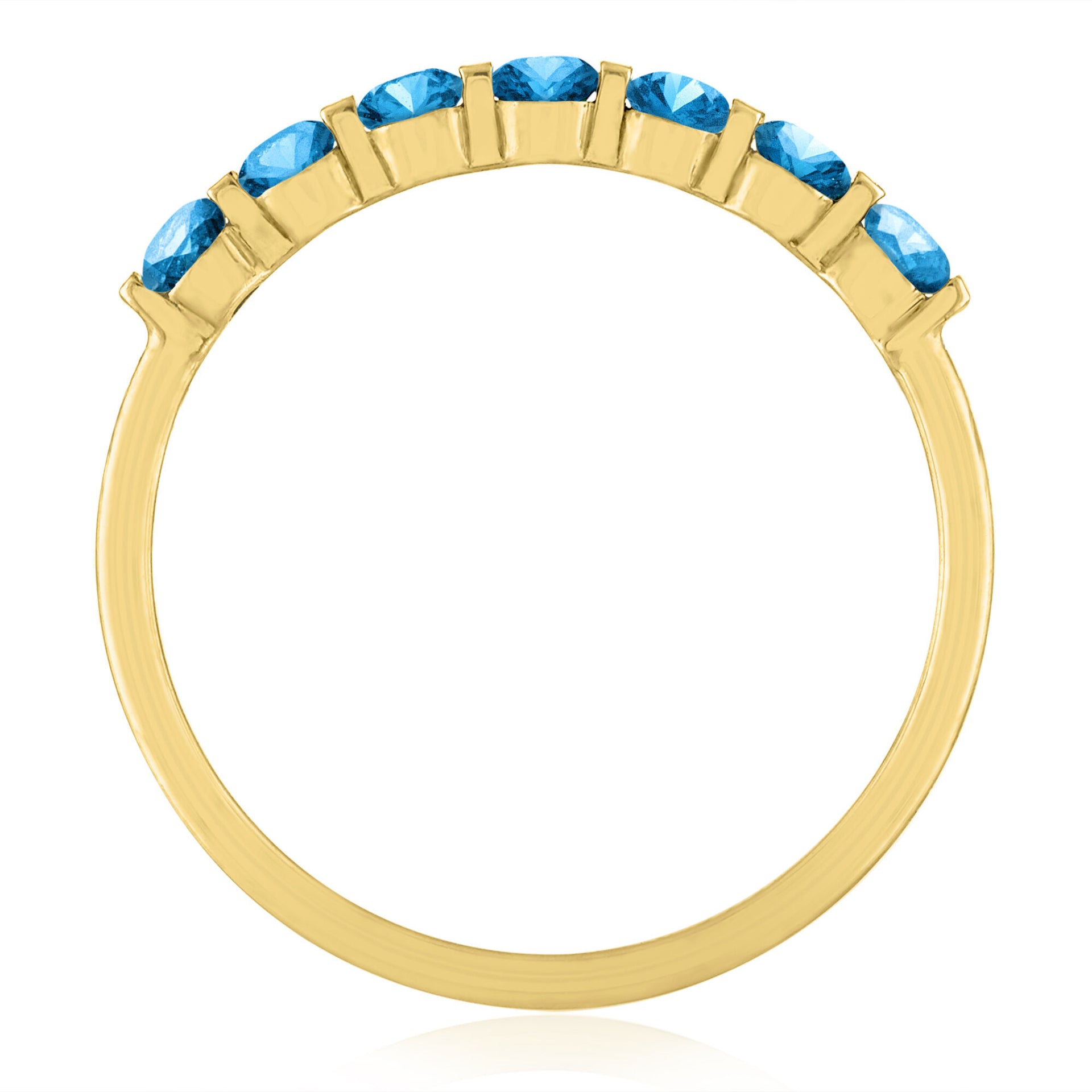 Blue Topaz Shared-Prong Band in 10K Yellow Gold