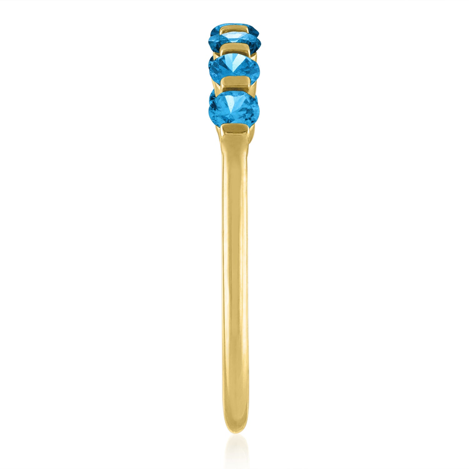 Blue Topaz Shared-Prong Band in 10K Yellow Gold