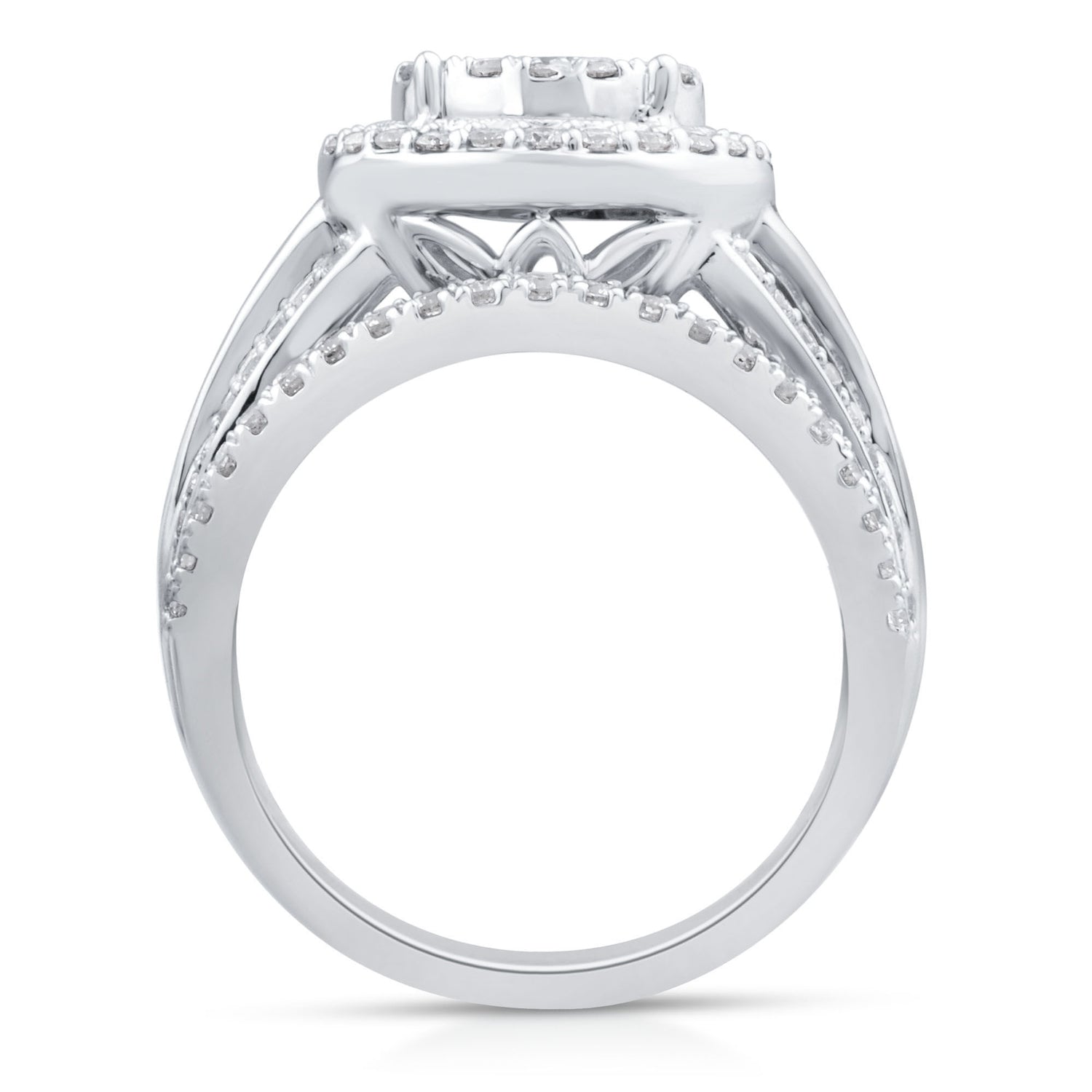 Composite Diamond Engagement Ring in 10K White Gold (1 1/2 ct. tw.)