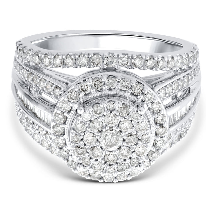 Composite Diamond Engagement Ring in 10K White Gold (1 1/2 ct. tw.)