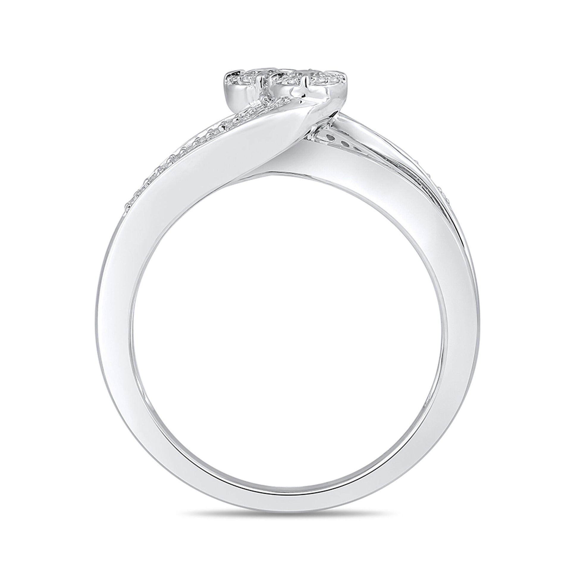 Diamond Two Stone Ring in Sterling Silver (1/4 ct. tw.)