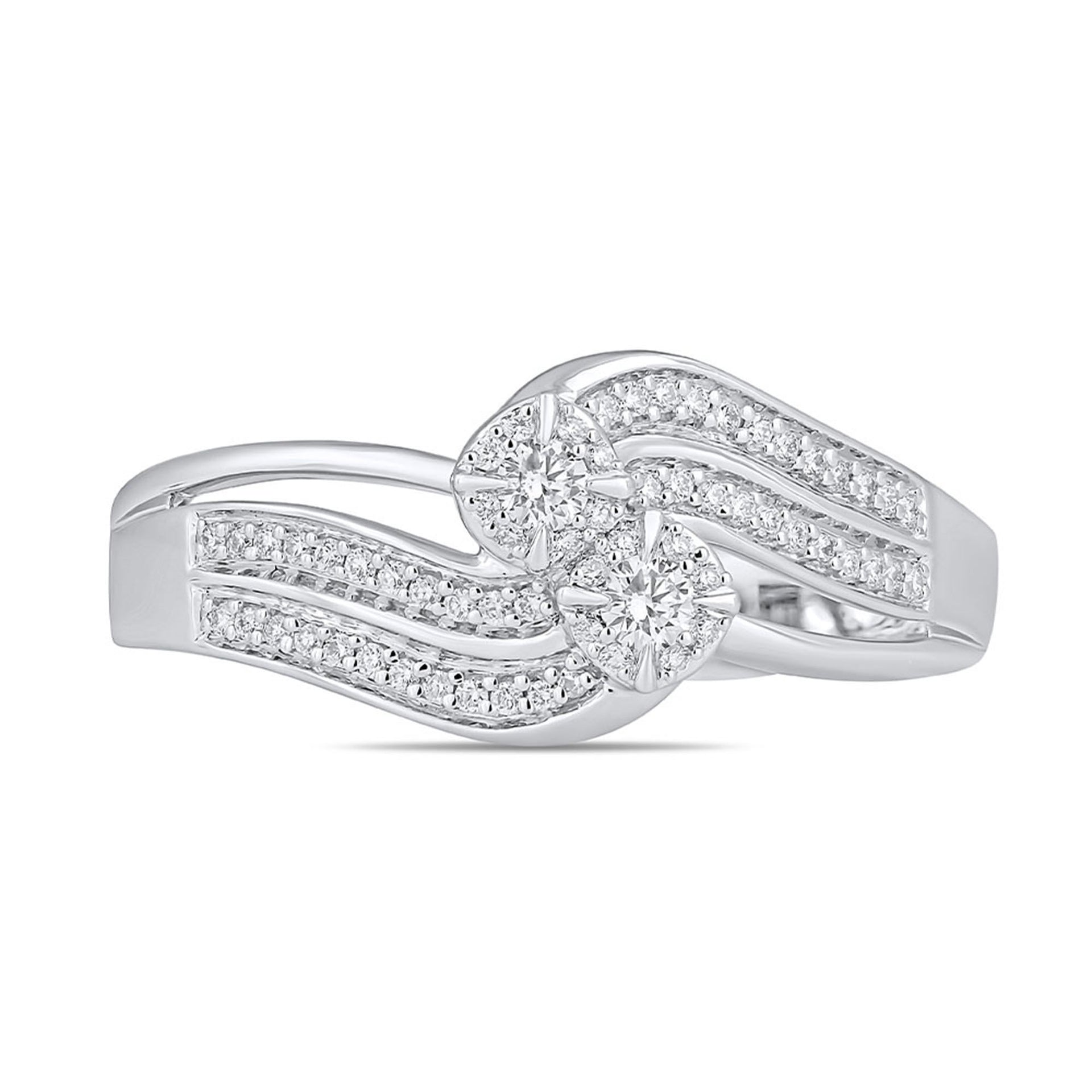 Diamond Two Stone Ring in Sterling Silver (1/4 ct. tw.)