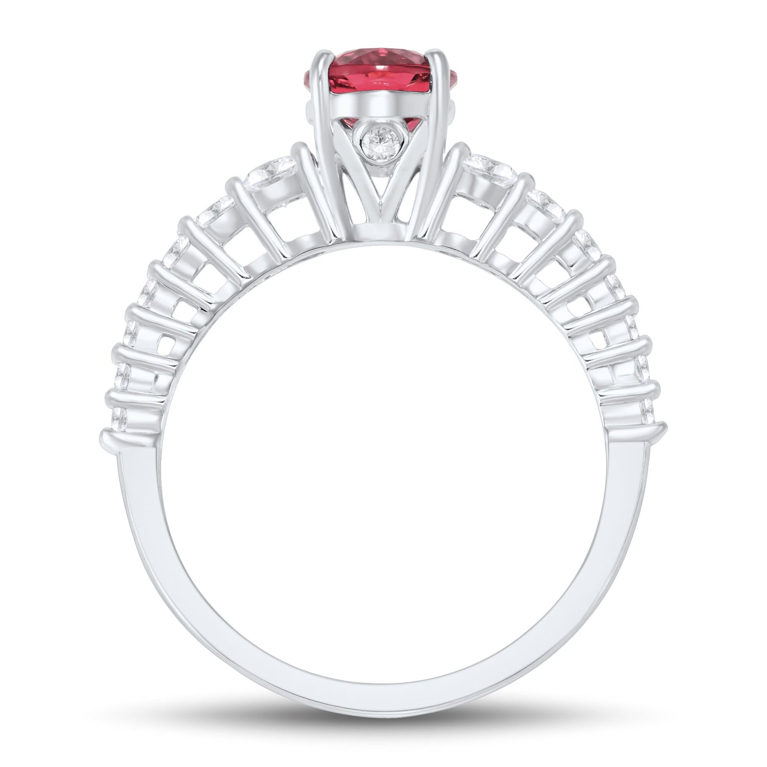 Pink Tourmaline and Diamond Ring in 10K White Gold (1/5 ct. tw.)