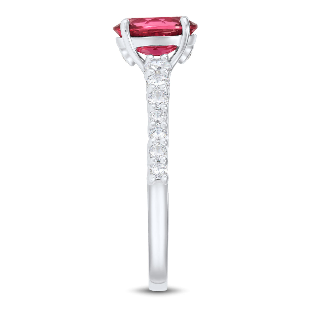 Pink Tourmaline and Diamond Ring in 10K White Gold (1/5 ct. tw.)