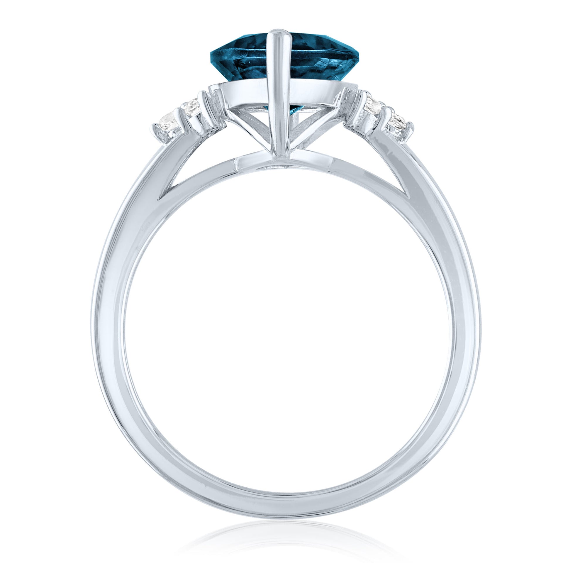 Marquise London Blue Topaz and Lab-Created White Sapphire Cocktail Ring in Sterling Silver