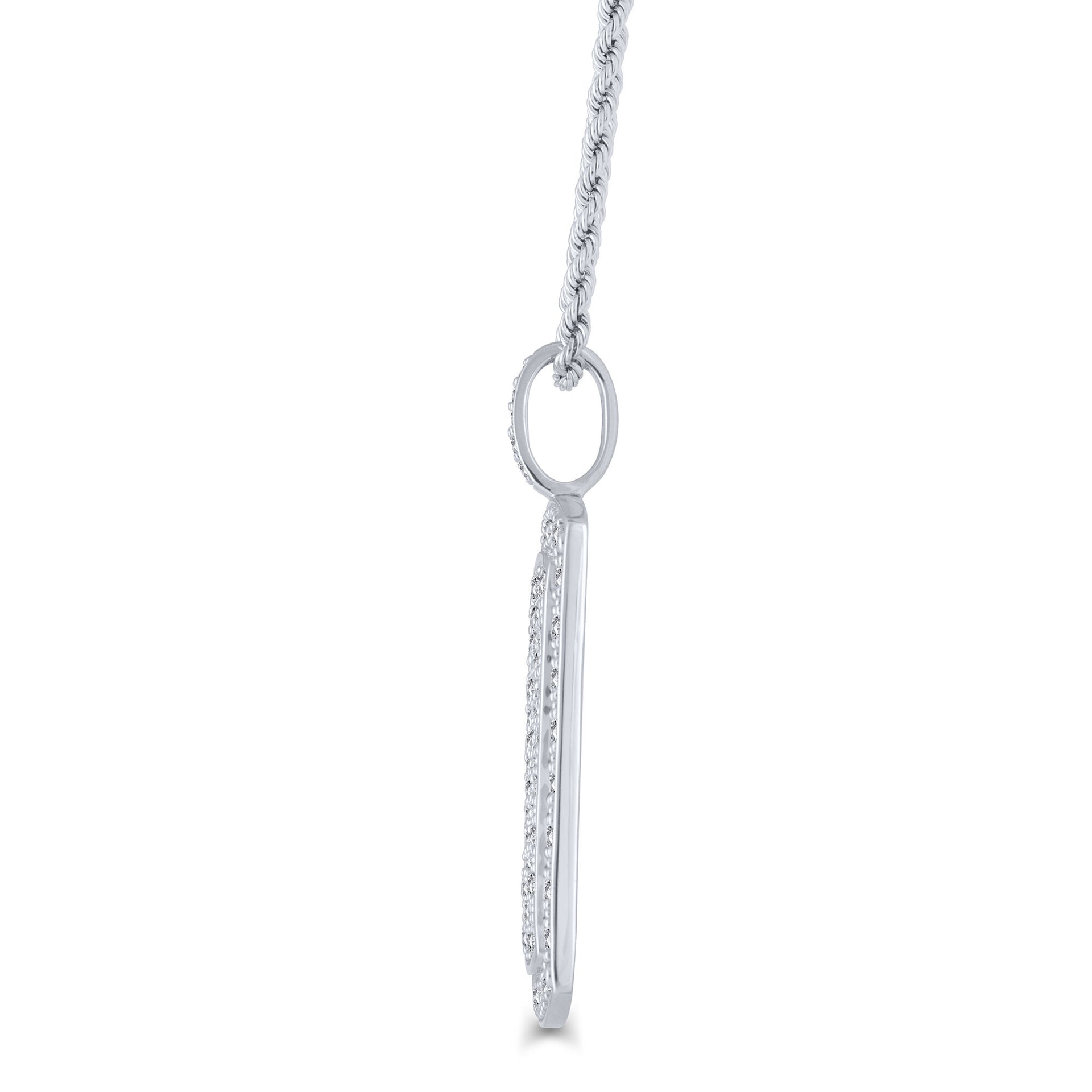 Lab Grown Diamond Dog Tag in 10K White Gold (2 ct. tw.)