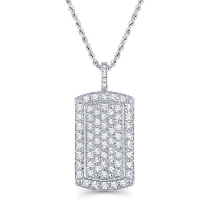 Lab Grown Diamond Dog Tag in 10K White Gold (2 ct. tw.)