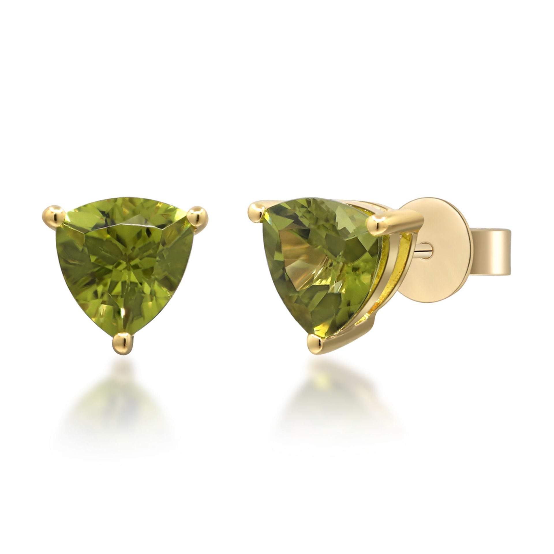 Peridot Stud Earrings in 10K Yellow Gold
