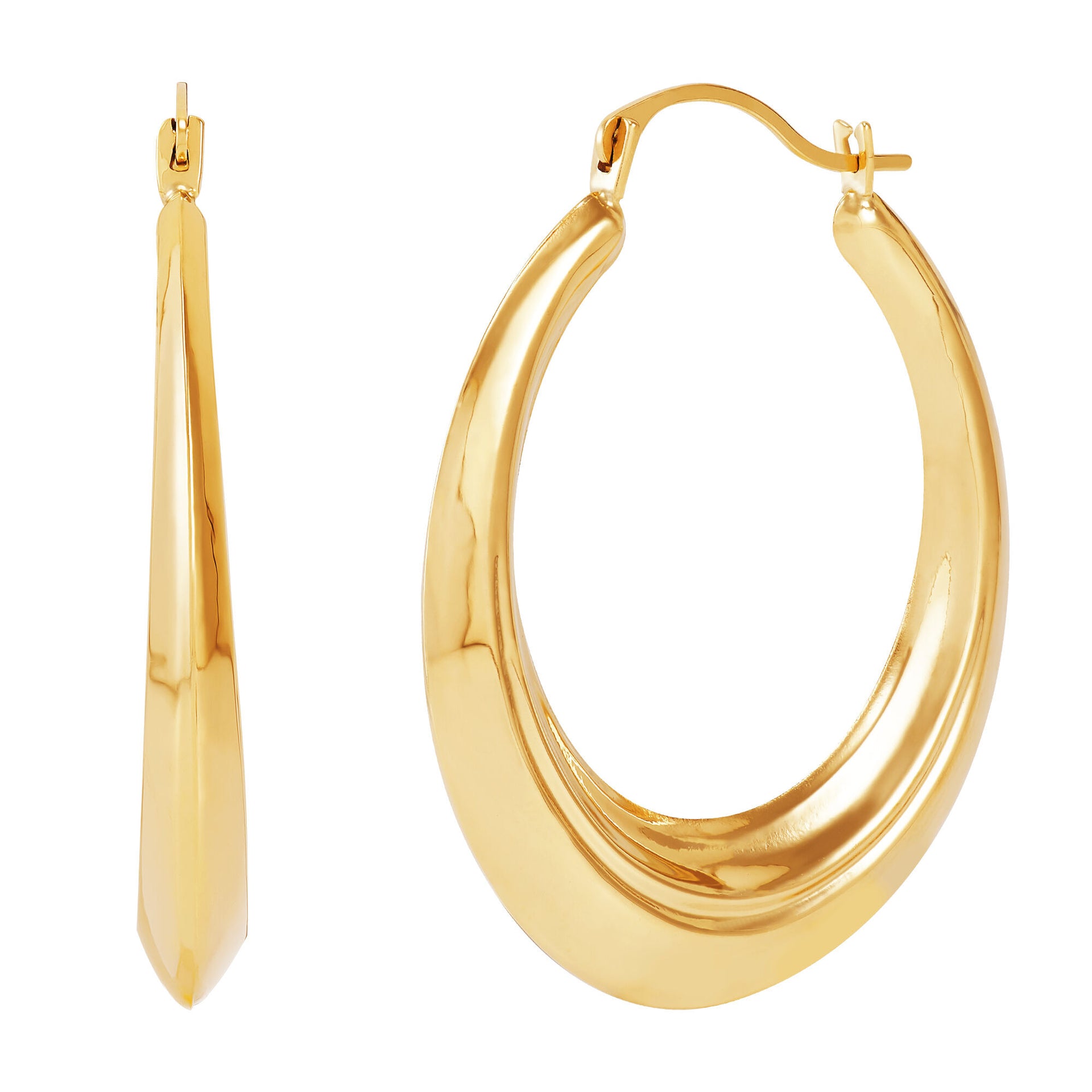 Graduated Hoop Earrings in 14K Yellow Gold