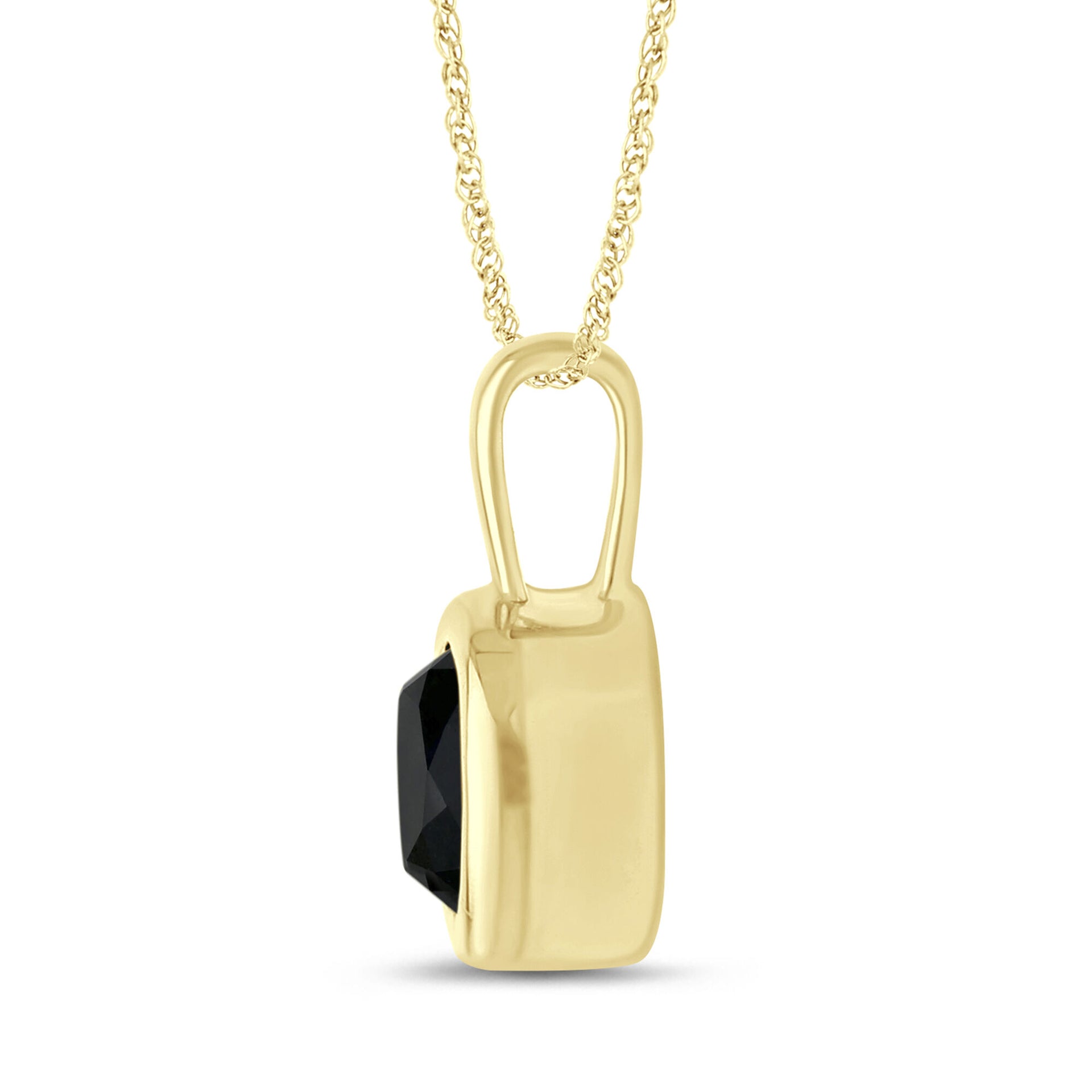 Black Diamond Bezel Pendant in 10K Yellow Gold (1 ct.)