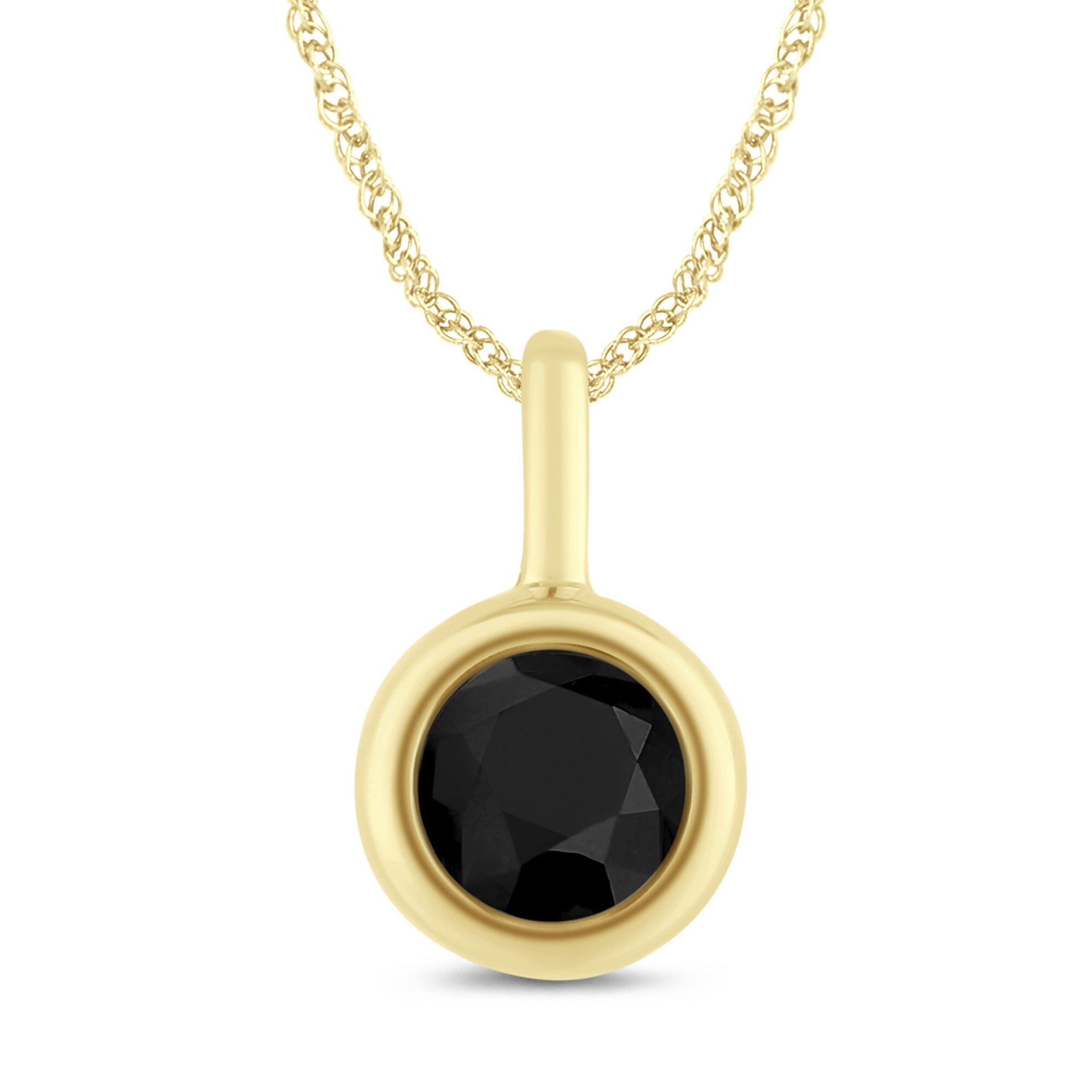 Black Diamond Bezel Pendant in 10K Yellow Gold (1 ct.)