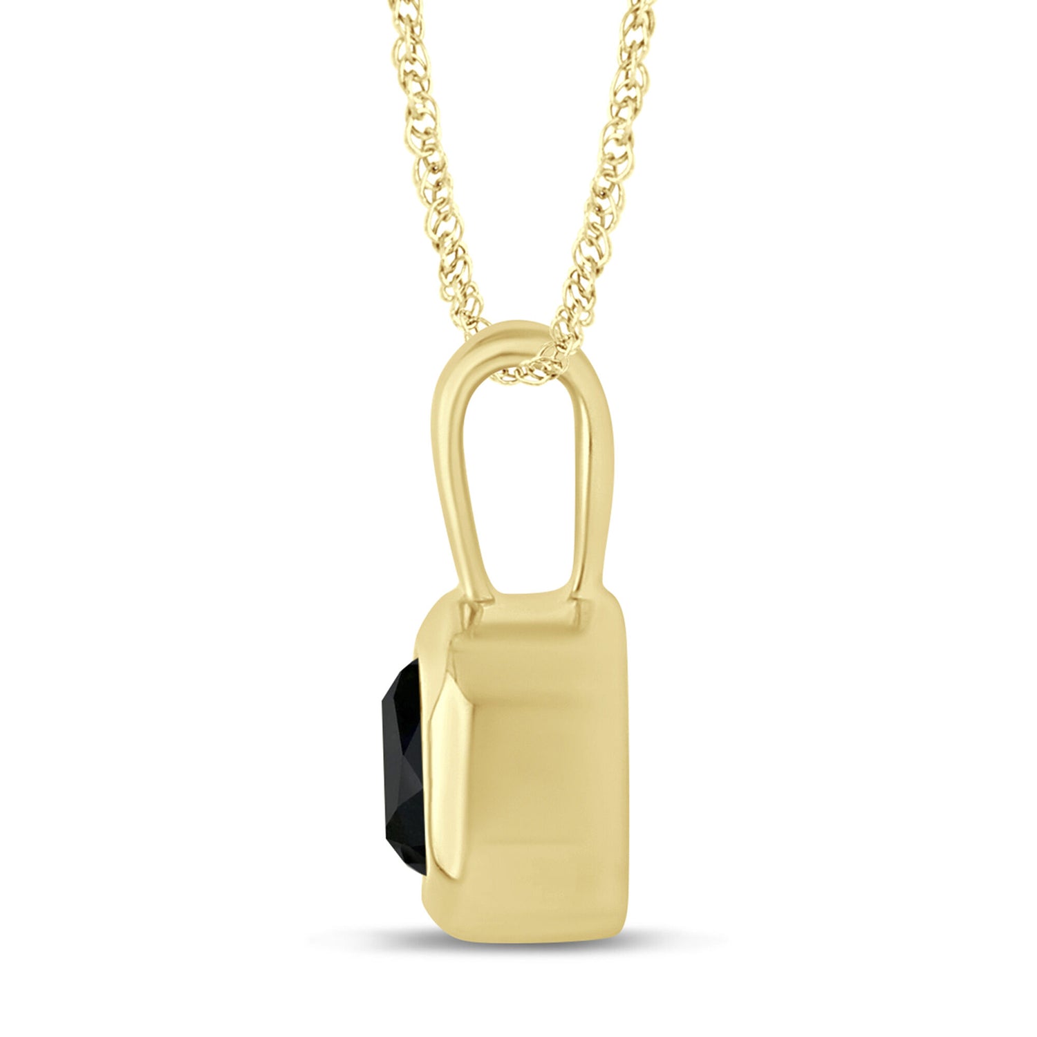 Black Diamond Bezel Pendant in 10K Yellow Gold (1/2 ct. tw.)