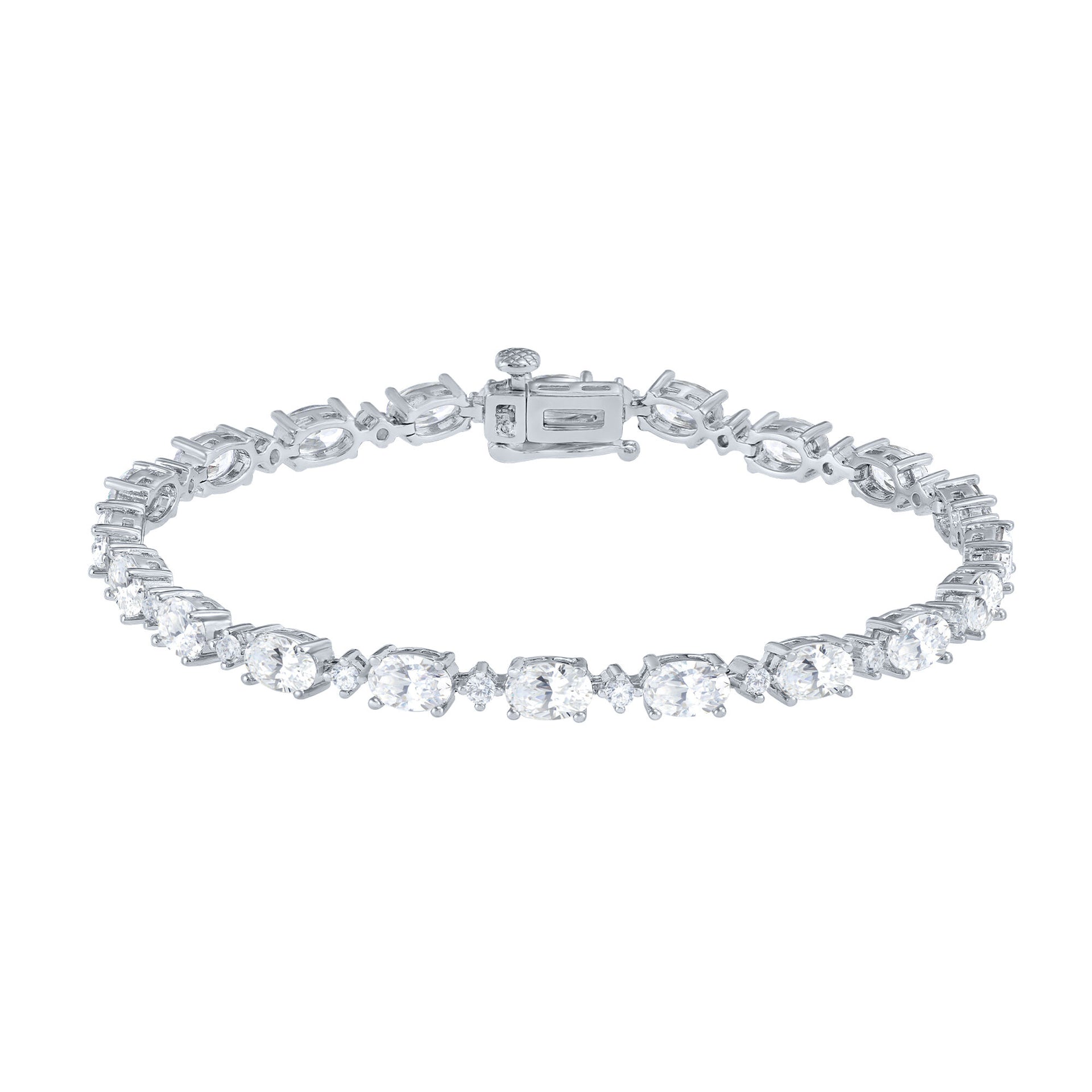 Lab-Created White Sapphire Bracelet in Sterling Silver