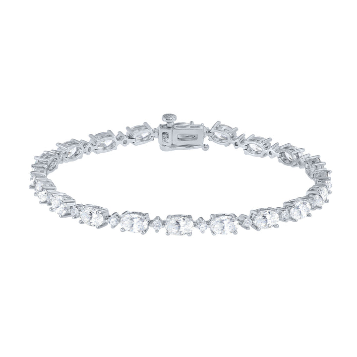 Lab-Created White Sapphire Bracelet in Sterling Silver