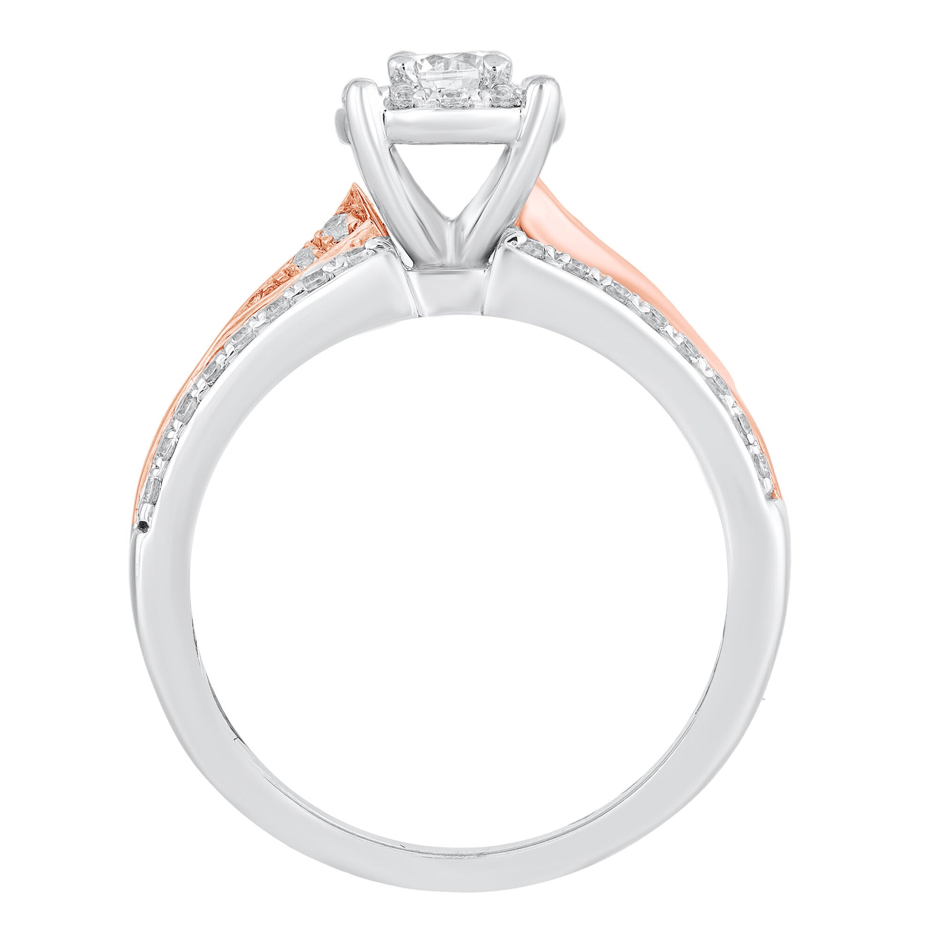 Diamond Engagement Ring in 14K White Gold and 14K Rose Gold (3/4 ct. tw.)