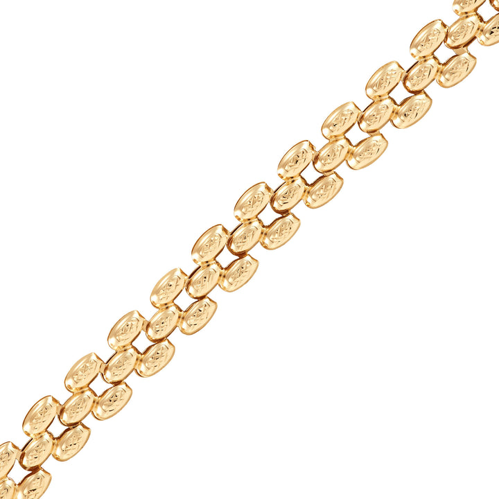 Polished Diamond-Cut Stampato Panther Chain in 14K Yellow Gold, 18”