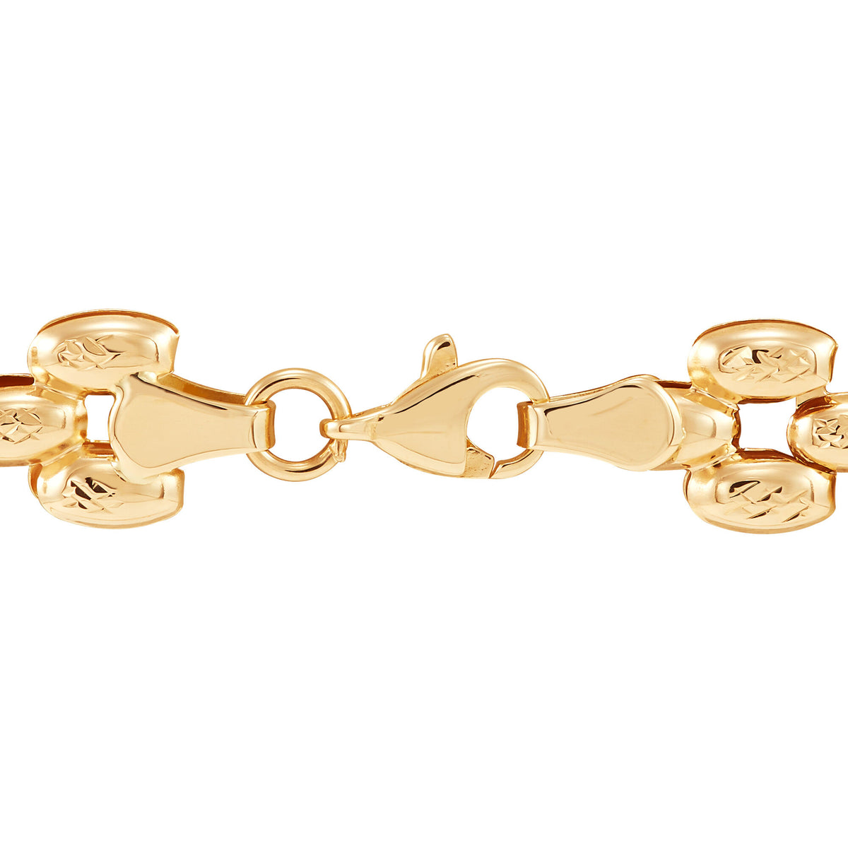 Polished Diamond-Cut Stampato Panther Chain in 14K Yellow Gold, 18”