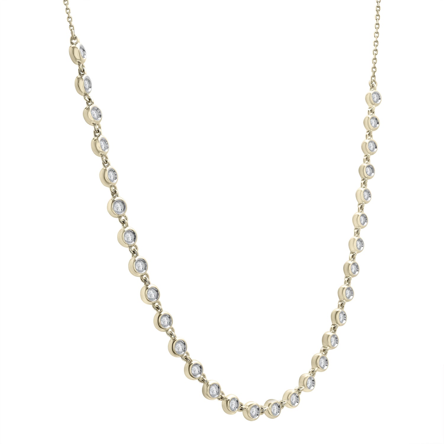 Diamond Bezel Necklace in 10K Yellow Gold (1 ct. tw.)