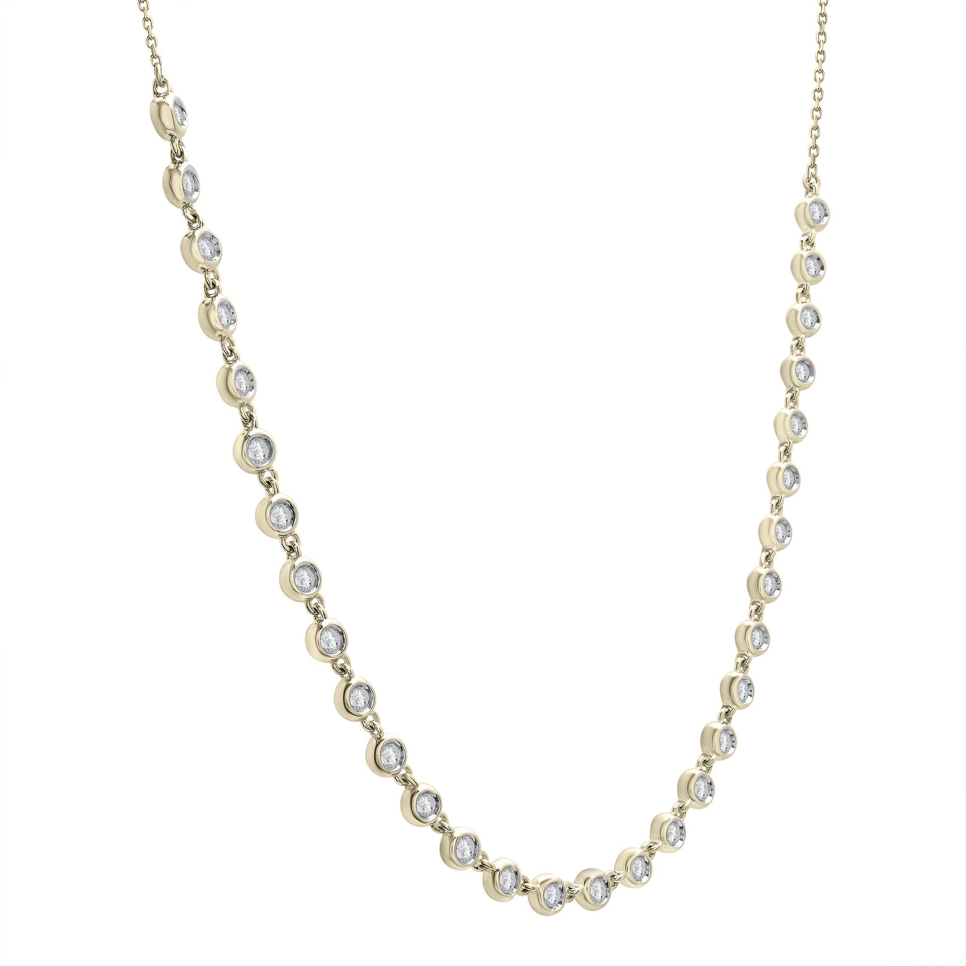 Diamond Bezel Necklace in 10K Yellow Gold (1 ct. tw.)