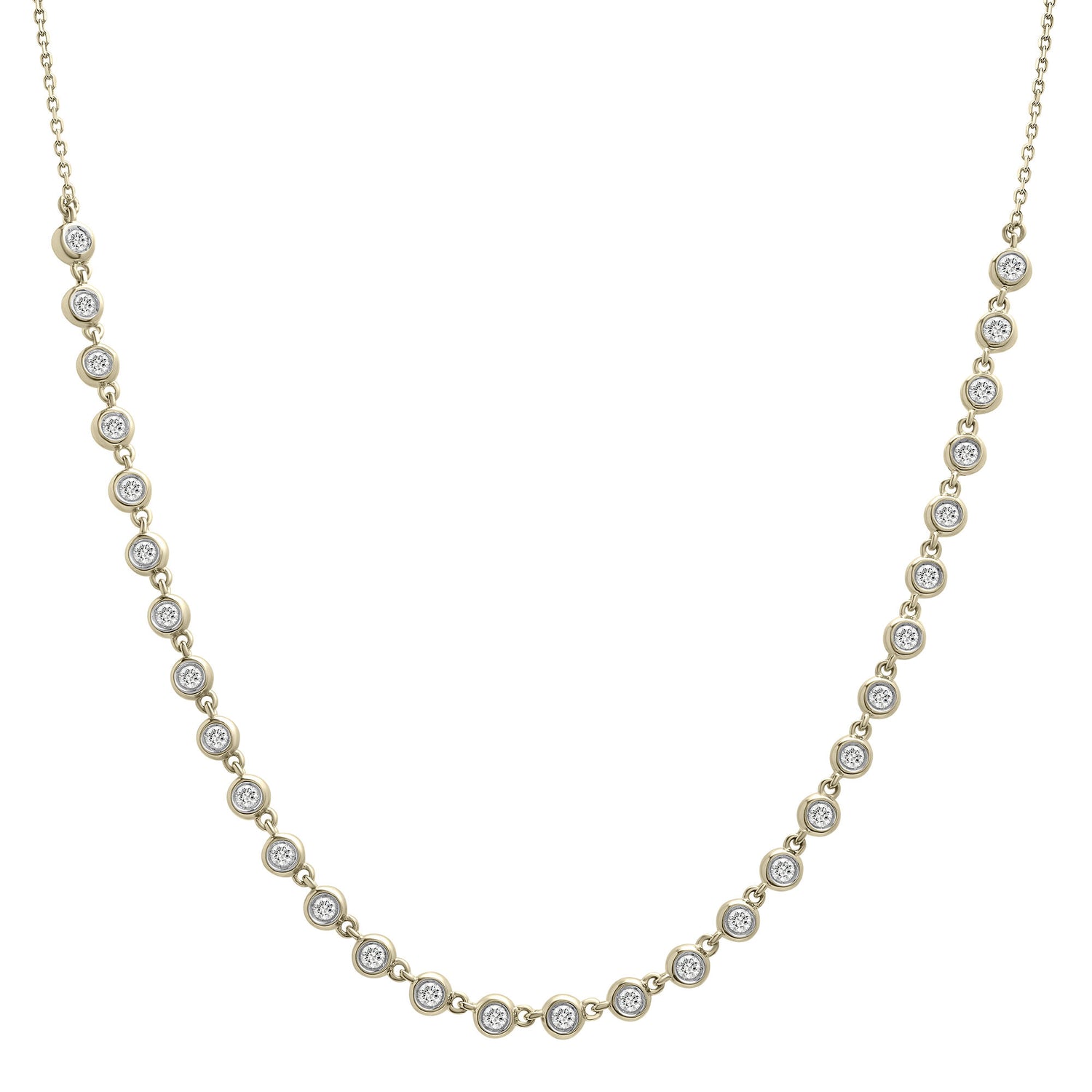 Diamond Bezel Necklace in 10K Yellow Gold (1 ct. tw.)