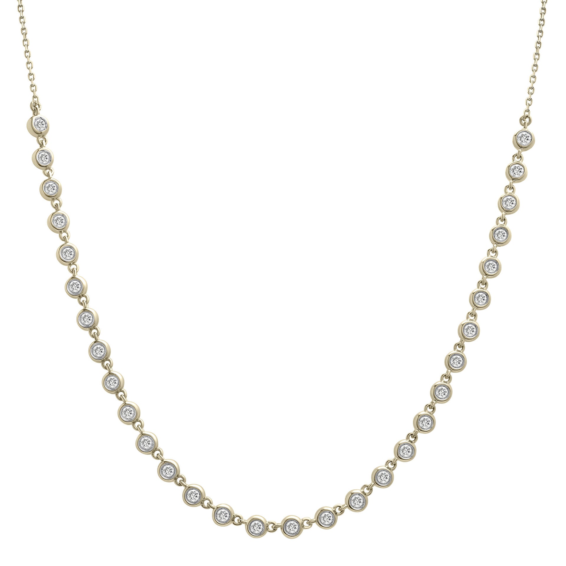 Diamond Bezel Necklace in 10K Yellow Gold (1 ct. tw.)