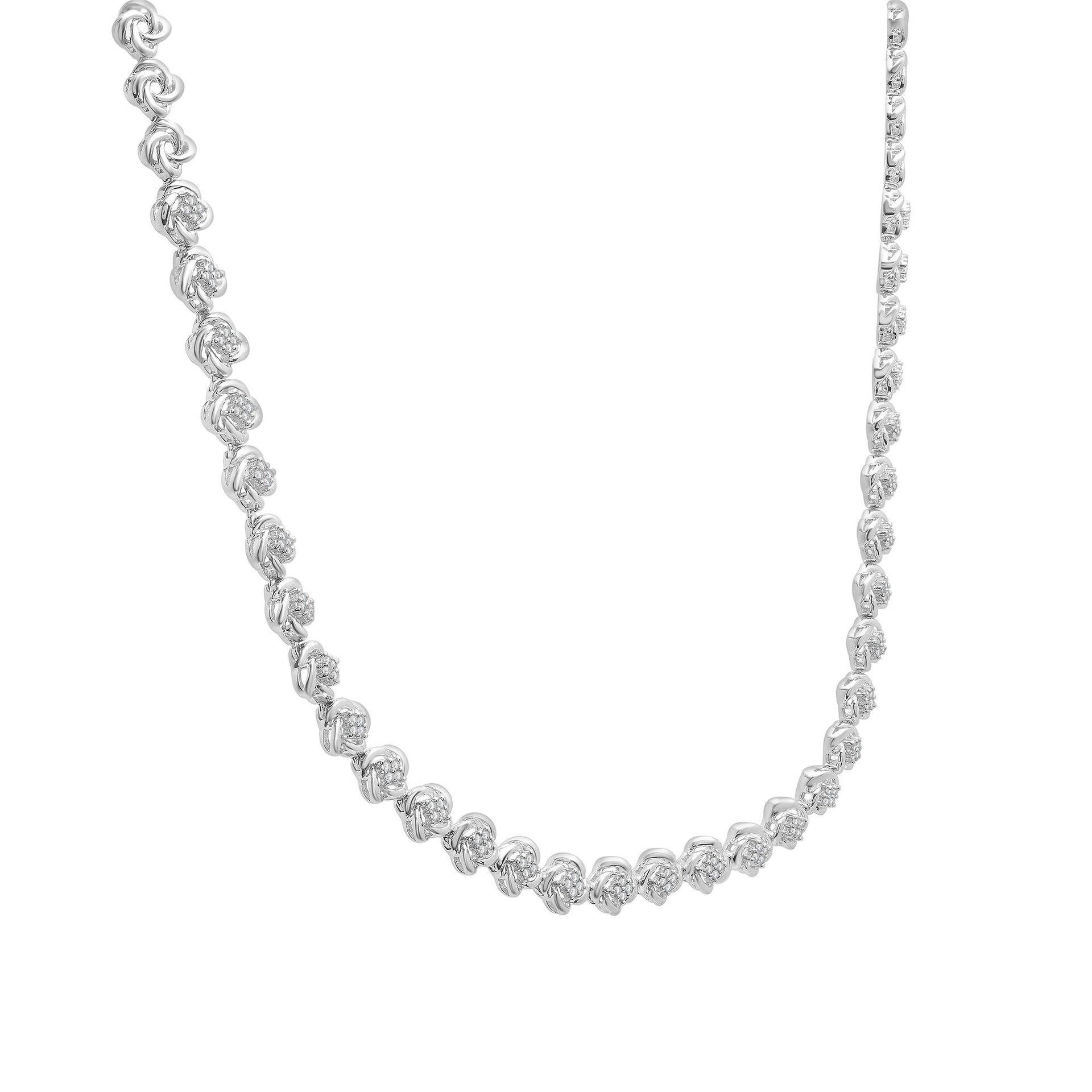 Diamond Swirl Link Necklace in Sterling Silver (1/2 ct. tw.)