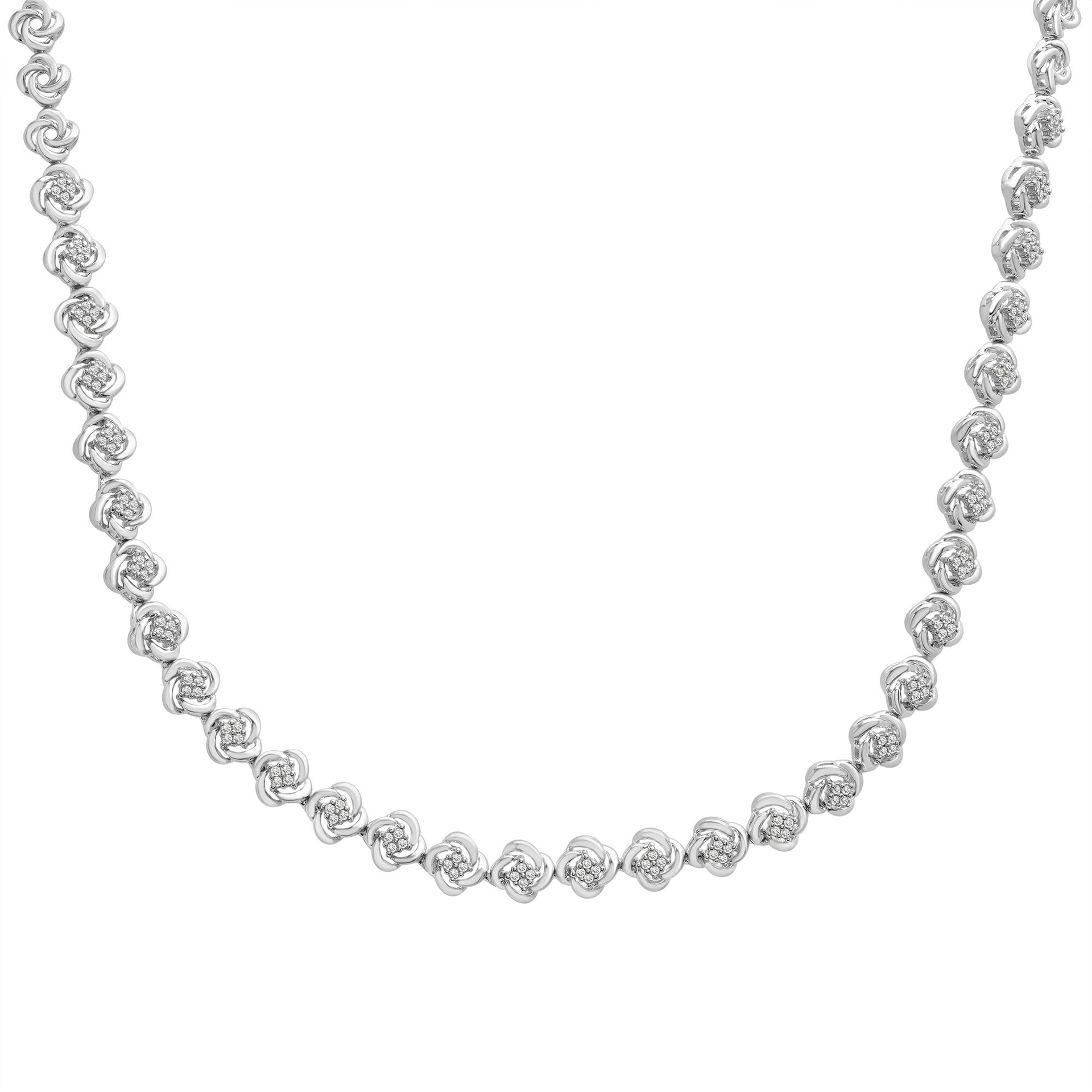 Diamond Swirl Link Necklace in Sterling Silver (1/2 ct. tw.)