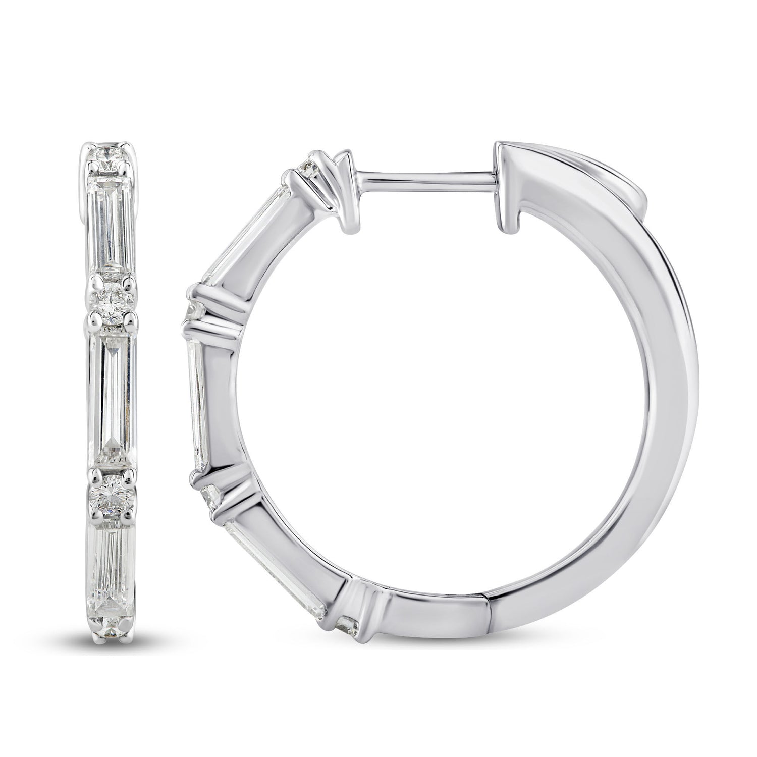 Lab Grown Diamond Hoop Earrings in 14K White Gold (1 ct. tw.)