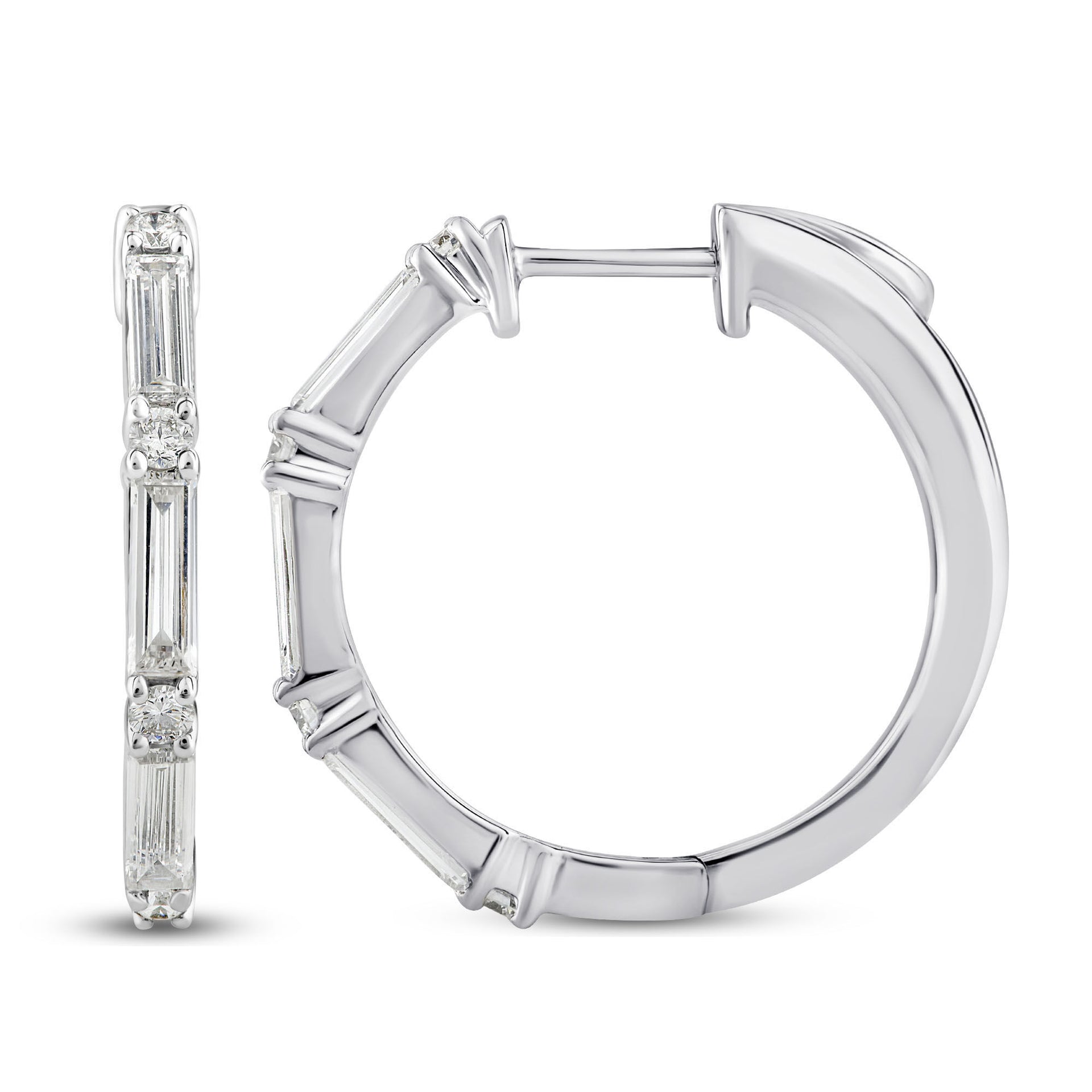 Lab Grown Diamond Hoop Earrings in 14K White Gold (1 ct. tw.)
