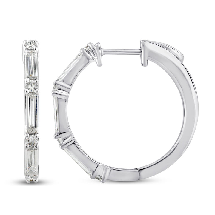 Lab Grown Diamond Hoop Earrings in 14K White Gold (1 ct. tw.)