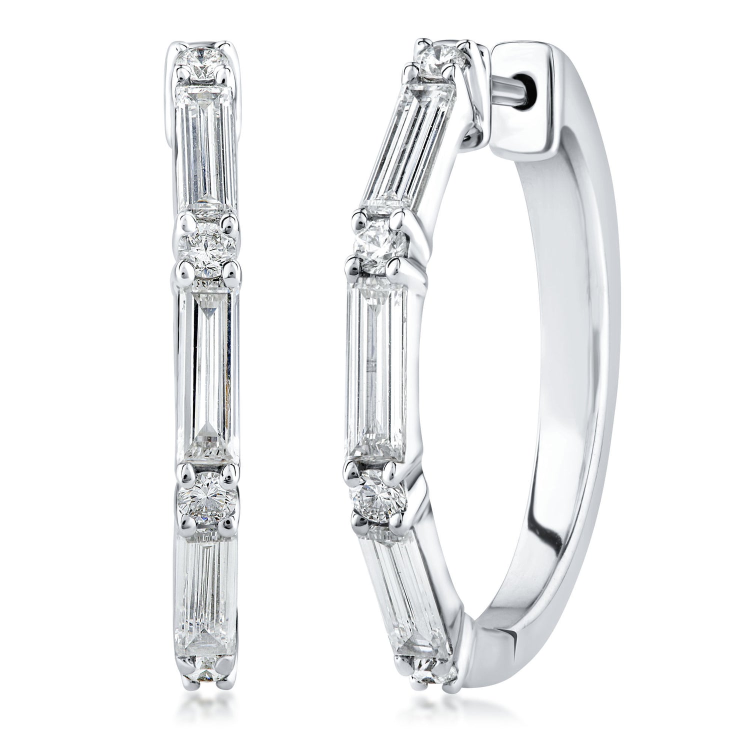 Lab Grown Diamond Hoop Earrings in 14K White Gold (1 ct. tw.)
