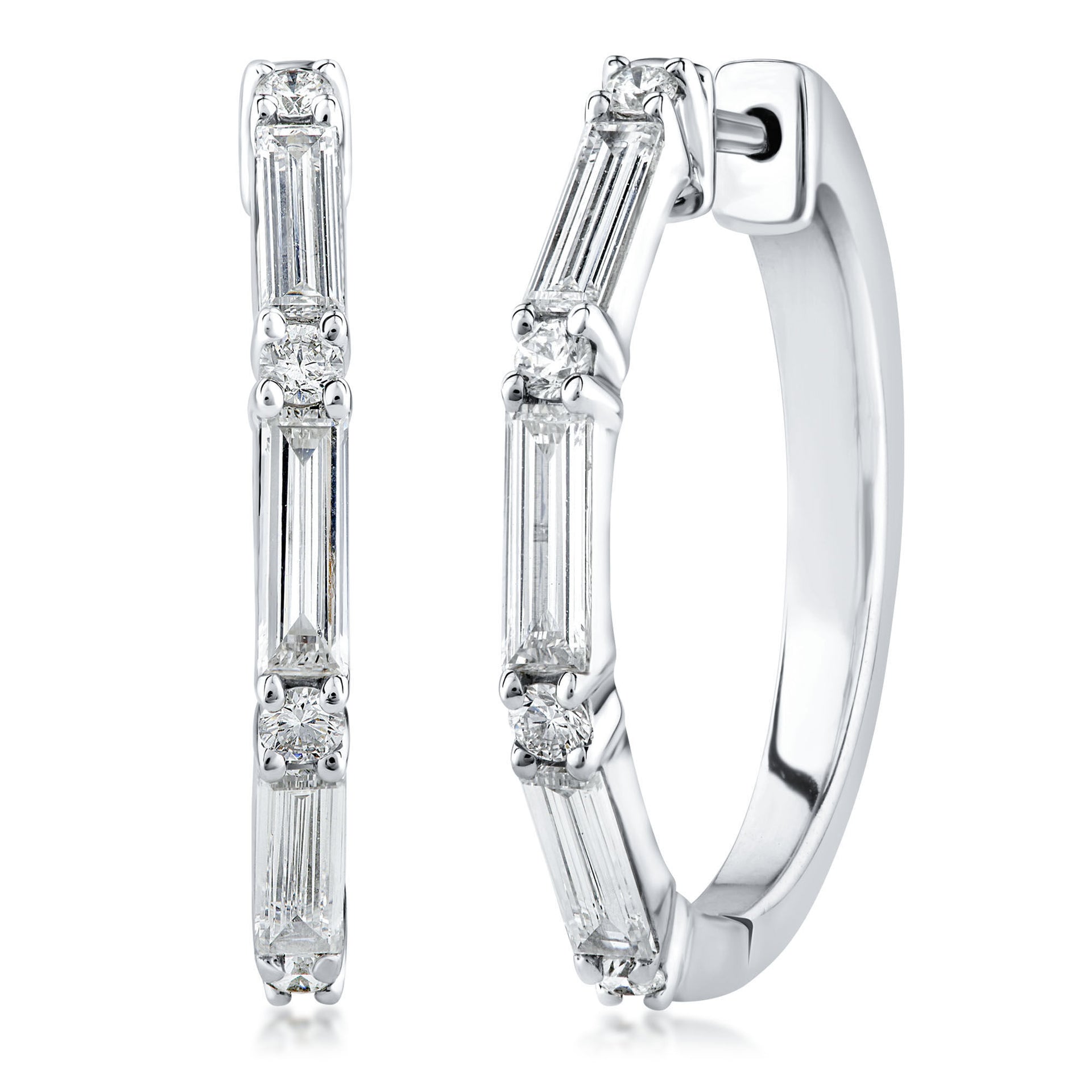 Lab Grown Diamond Hoop Earrings in 14K White Gold (1 ct. tw.)
