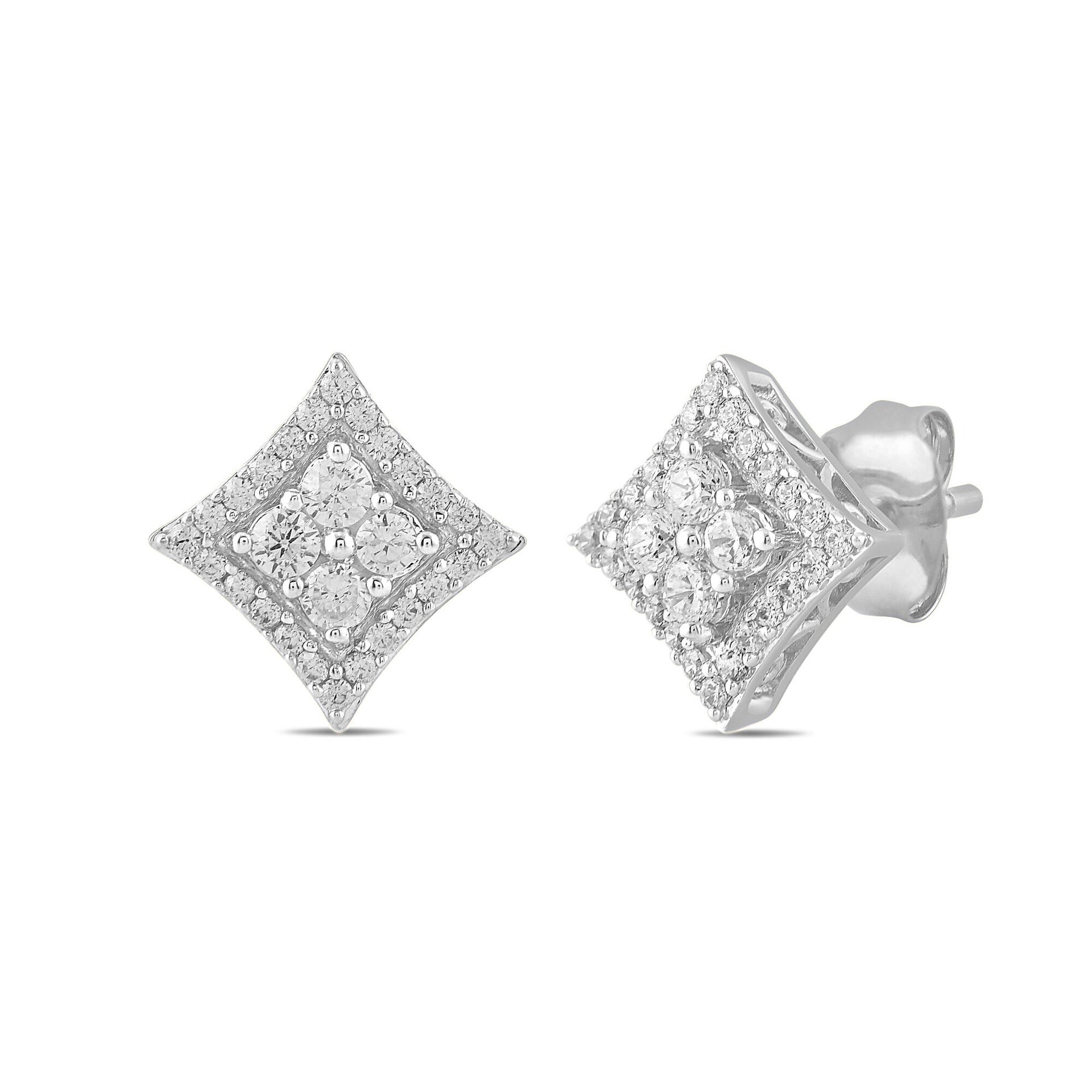 Diamond Stud Earrings in 10K White Gold (1/2 ct. tw.)