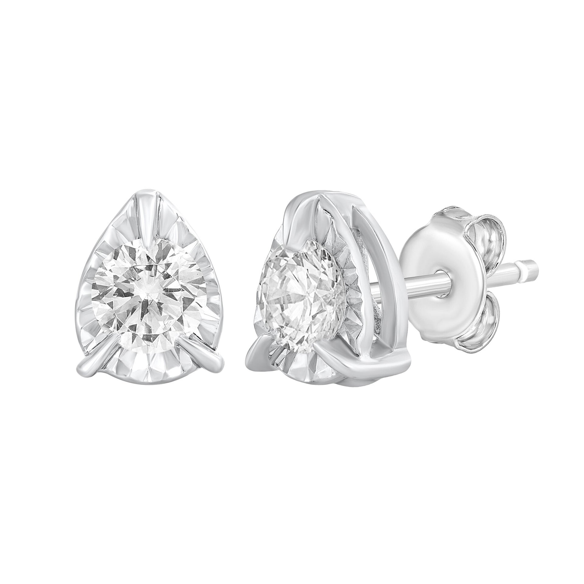 Diamond Pear-Shaped Stud Earrings in 10K White Gold (1/2 ct. tw.)