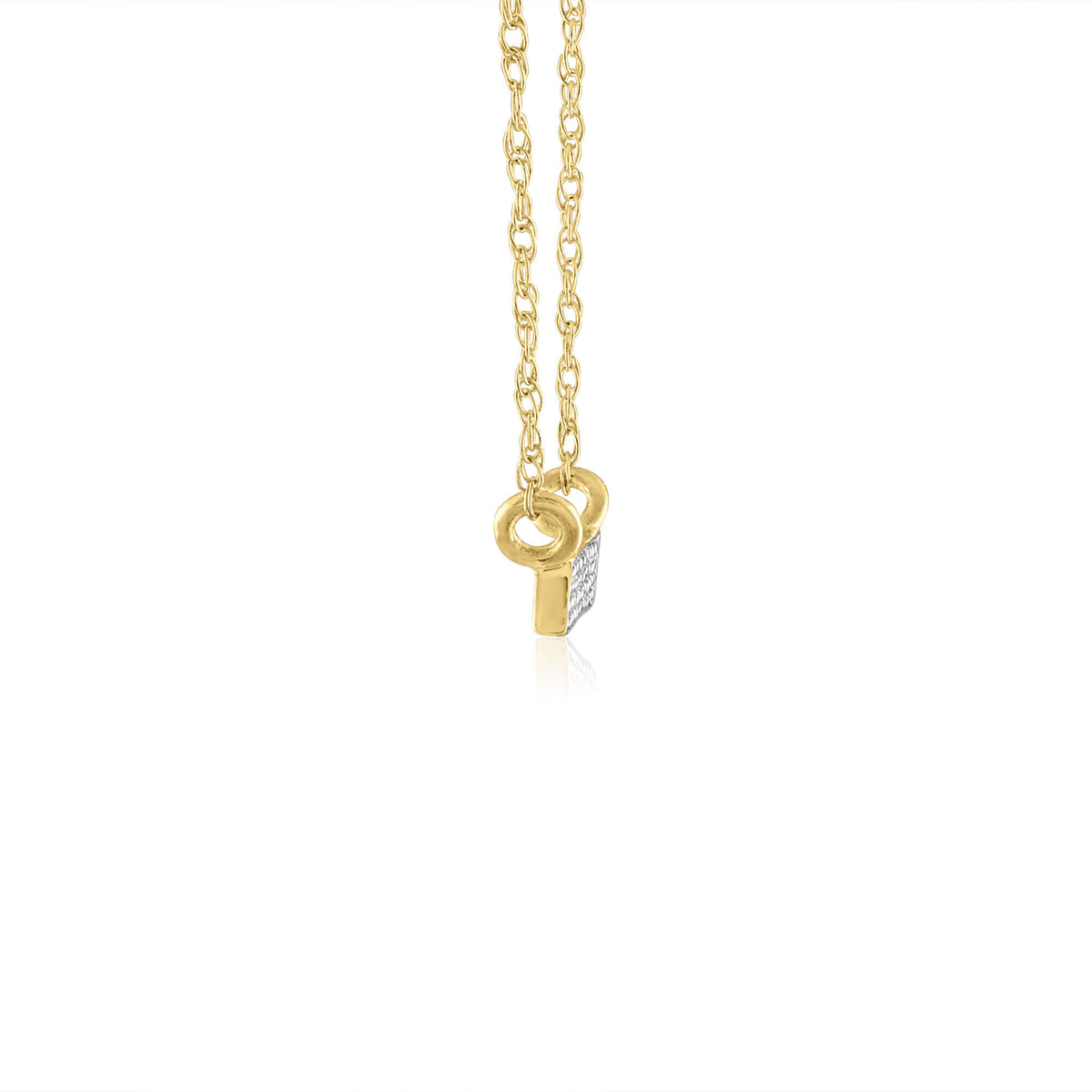 Double Row Bar Pendant with Diamond Accents in 14K Yellow Gold