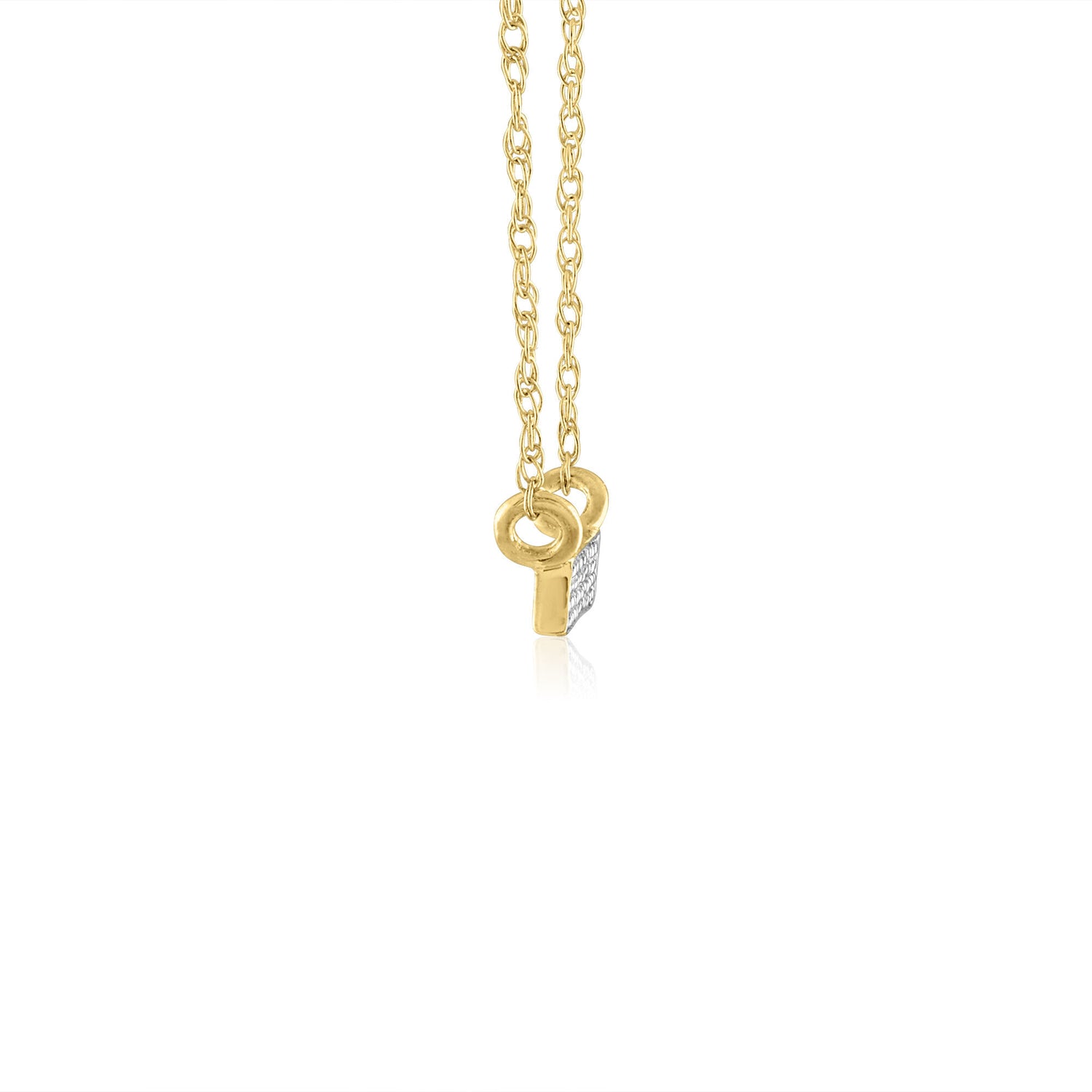 Double Row Bar Pendant with Diamond Accents in 14K Yellow Gold