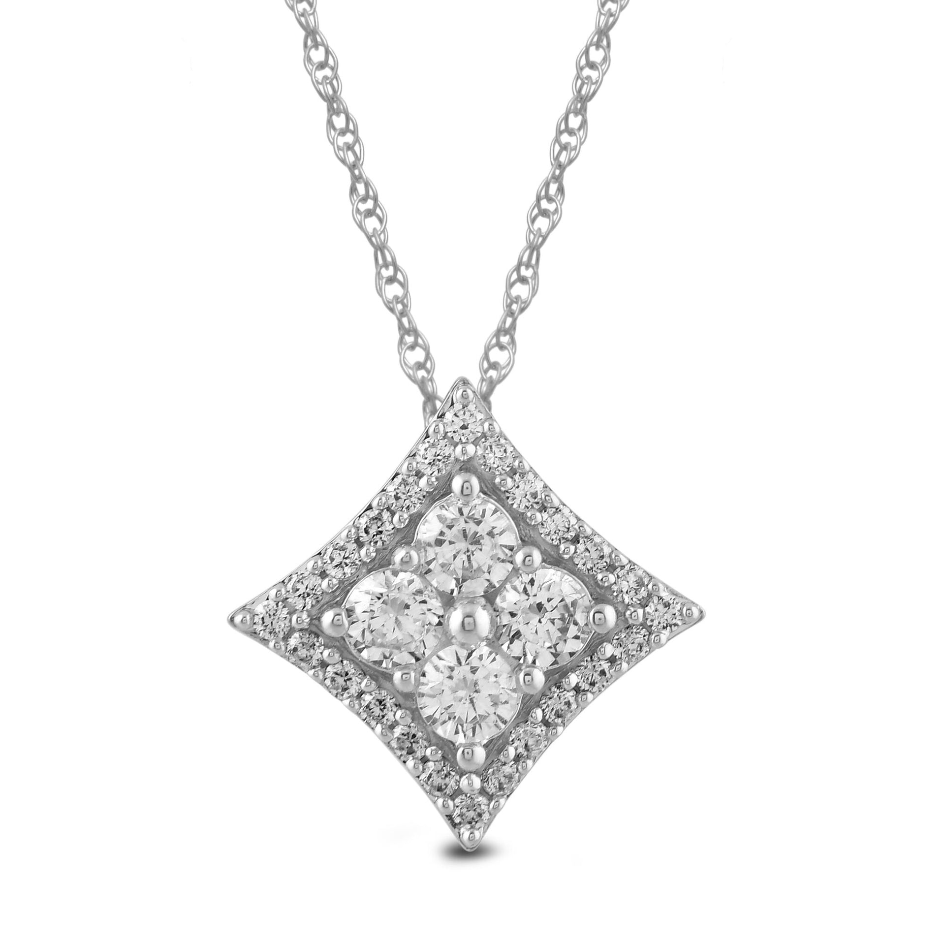 Diamond Pendant in 10K White Gold (1/2 ct. tw.)