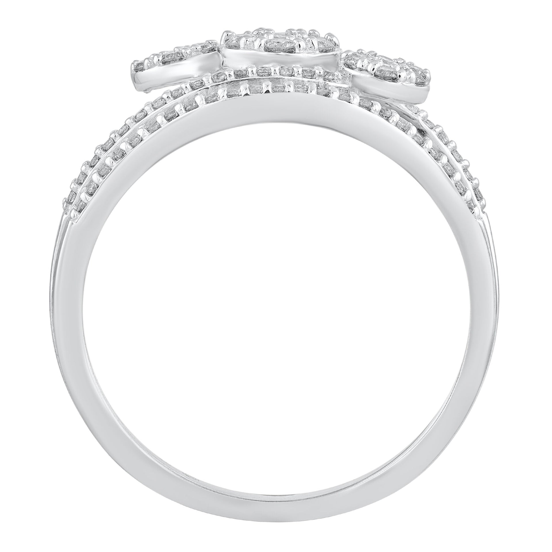Three-Cluster Diamond Ring in 10K White Gold (1/2 ct. tw.)